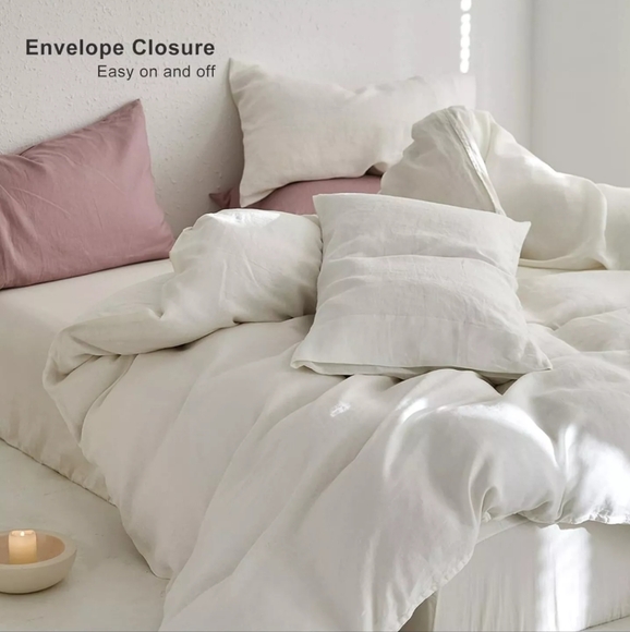 Tosmo 100% Linen Queen Pillowcases 2 - Picture 1 of 5